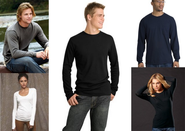 solid color long sleeve tee