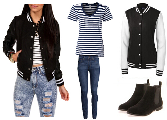 Fashion Trends  Jacket outfit women, Varsity jacket outfit, Jacket outfits