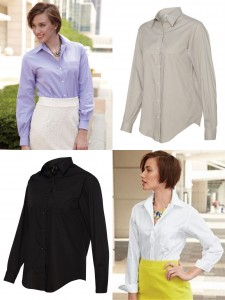 Van Heusen Ladies Classic Pincord Spread Collar Shirt Broadcloth Long Sleeve Shirt from NYFifth