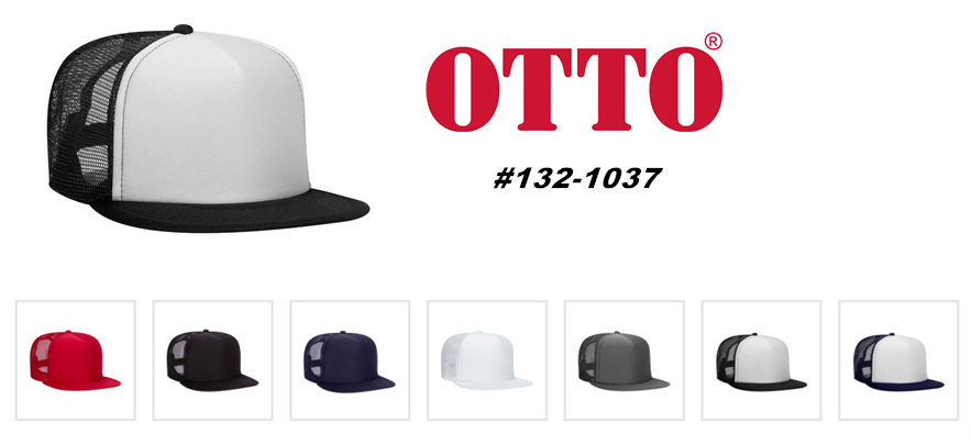 OTTO Cap 132 1037 Polyester Foam Front 5 Panel High Crown Round Visor Mesh Back Snapback from NYFifth.jpg