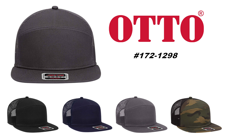 OTTO Cap 172 1298 Superior Cotton Twill 7 Panel Mesh Back Trucker Snapback Hat from NYFifth.jpg