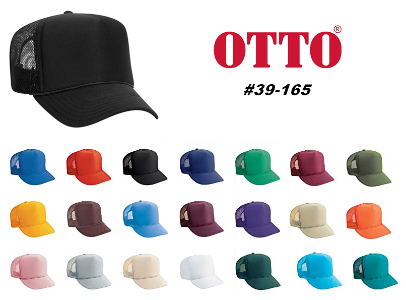 OTTO Cap 39 165 5 Panel High Crown Mesh Back Trucker Cap from NYFifth