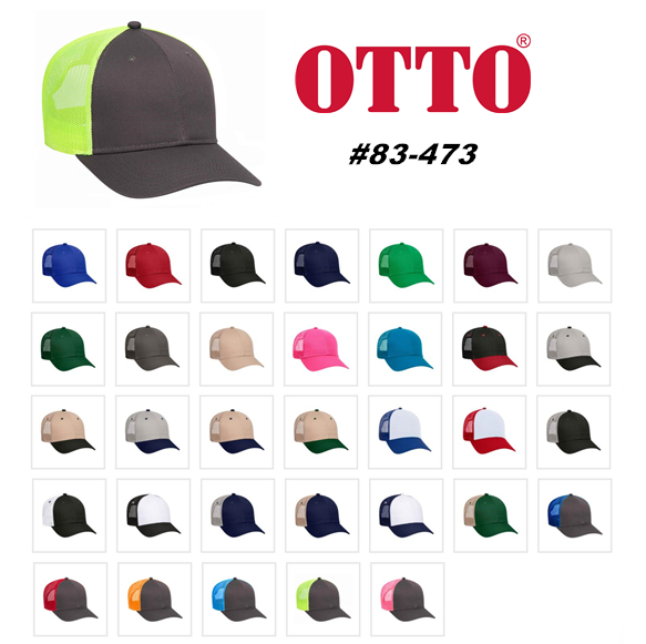 OTTO Cap 83 473 Cotton Blend Twill 6 Panel Low Profile Trucker Hat from NYFifth