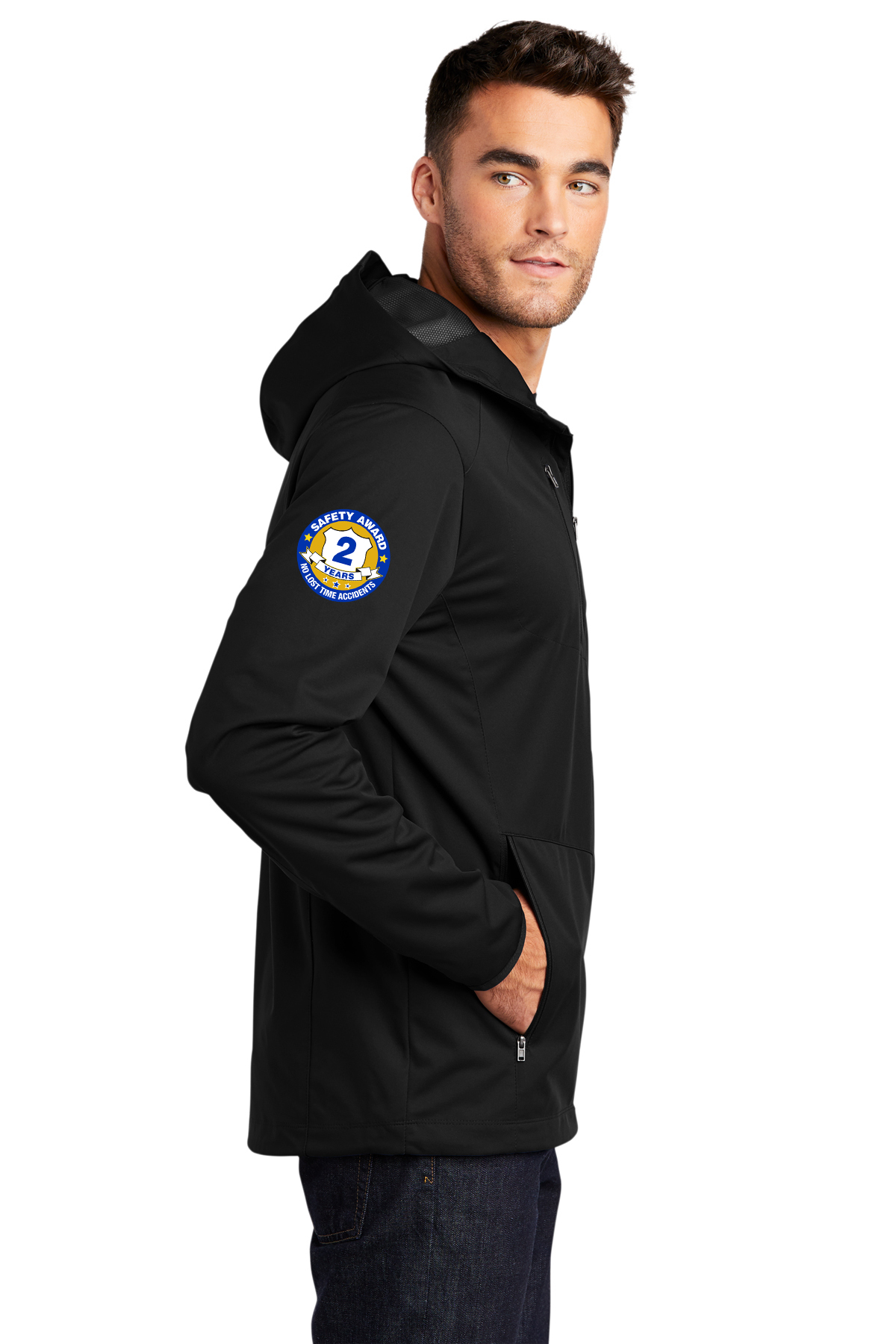 custom design of Port Authority® J719 - Active Hooded Soft Shell Jacket