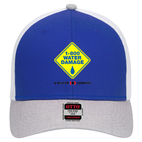 custom design of OTTO CAP 83-1300 - Heather 6 Panel Low Profile Mesh Back Trucker Hat