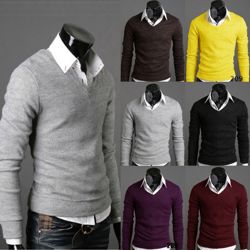 Autumn Style Men's V-neck Sweater