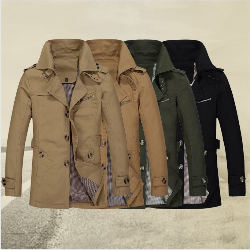 Cotton men's new autumn and winter coat jacket big yards long section of young casual menswear