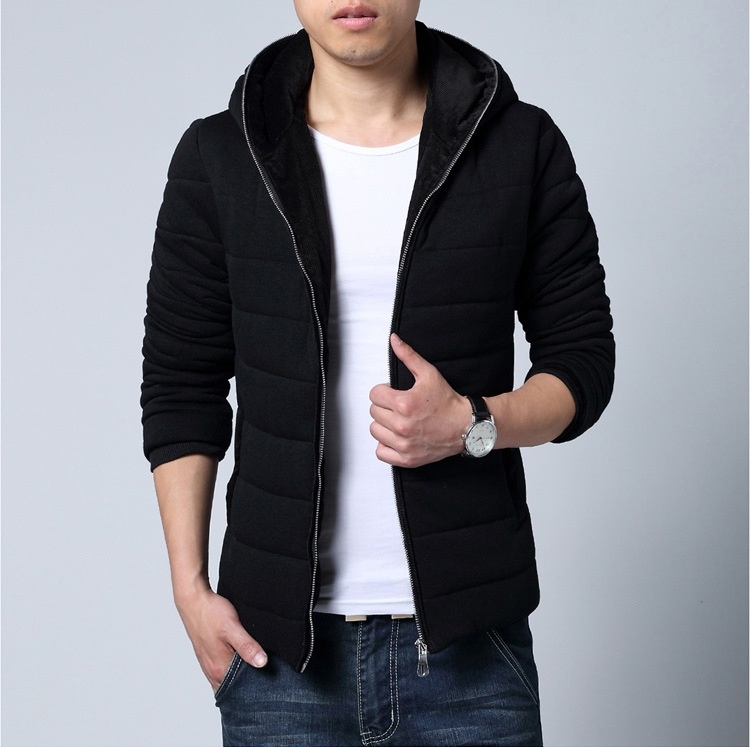 Men's color code hooded cotton corduroy thickened knitted garment processing