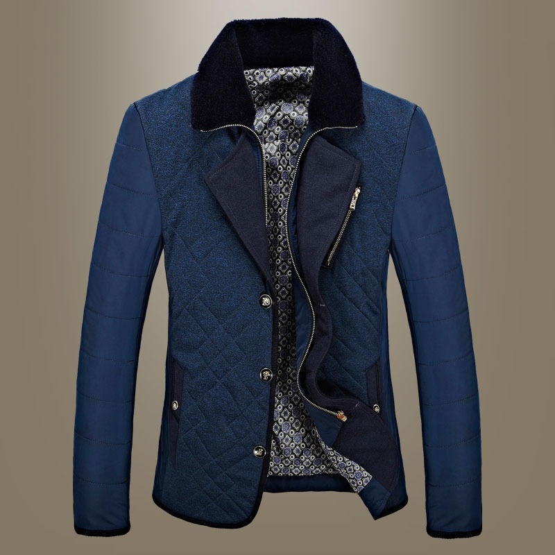 New Winter Warm Down Jacket Cotton Padded Long Sleeve Parka Blazer Coat Men's Fashion Casual Jacket