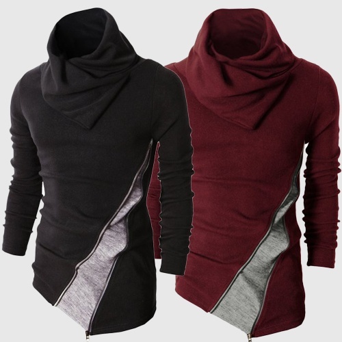 The new autumn and winter color turtleneck sweater coat slim men can turn high necked sweater