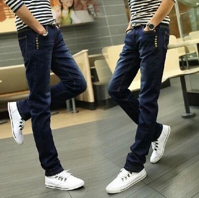 Autumn and Winter - elastic Jeans Male Feet Feet Pencil Pants