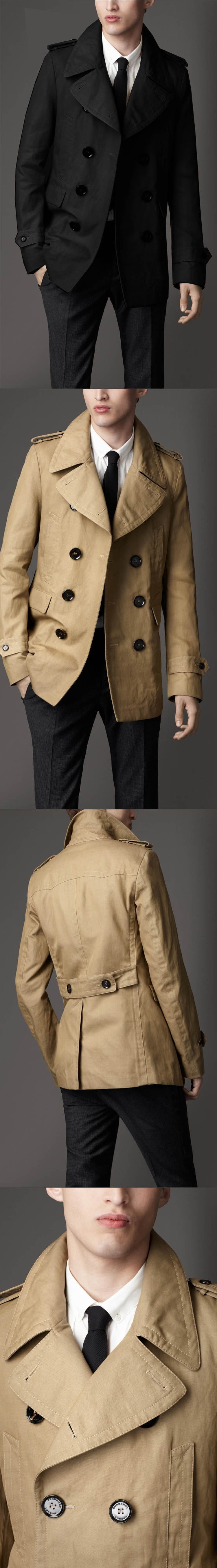 fall fashion men's windbreaker jacket short thin collar British male