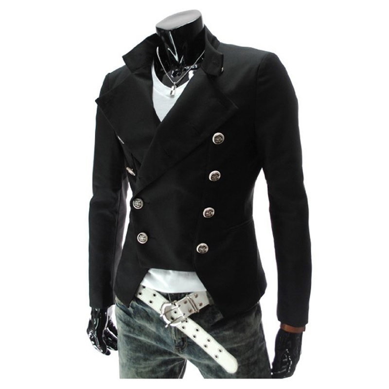 Men's Casual Slim Fit Double-breasted Suit Blazer Coat