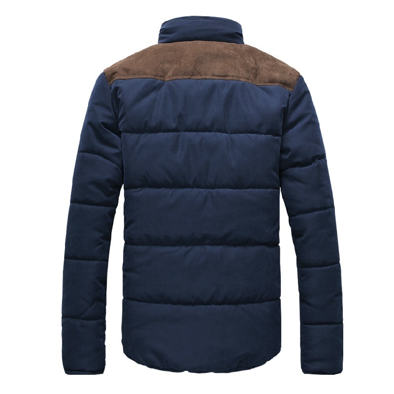men's coat collar jacket stitching fashion casual short cotton padded