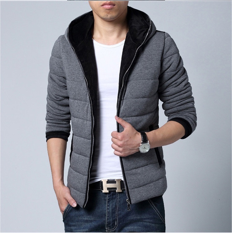 Men's color code hooded cotton corduroy thickened knitted garment processing