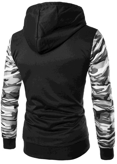 men's fashion camouflage collar cardigan jacket sweater slim short trade