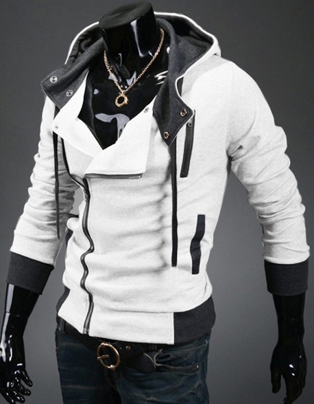 Men's Fashion Slim Cable-stayed Hooded Sweater