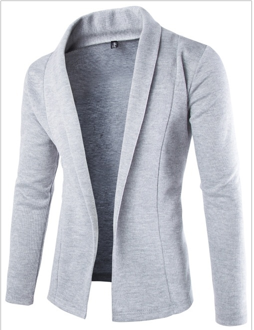 New Fashion Casual Cardigan Sweater Coat Slim Men's V-neck Sweater Suit