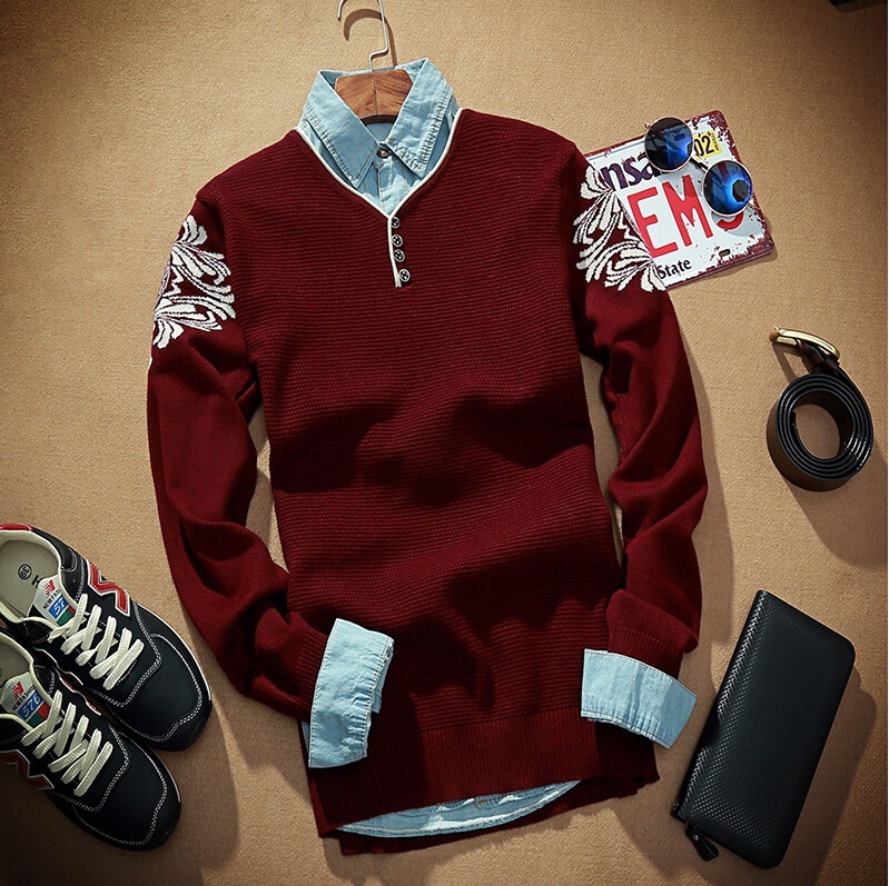 New man's Leisure sweater men Long sleeved sweater Menswear warm sweater 3 colors XS/S/M/L