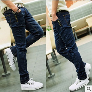 Autumn and Winter - elastic Jeans Male Feet Feet Pencil Pants