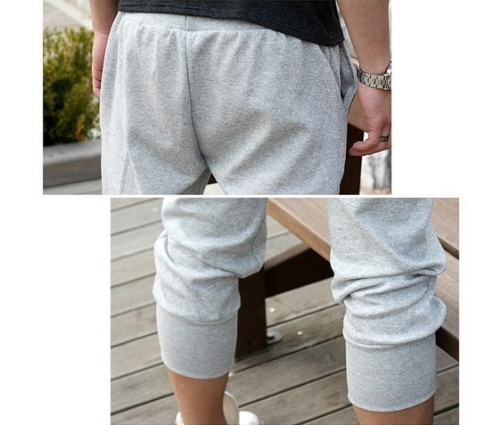 Fashion Men's Casual Cool Sport Rope Jogging Pants Men Trousers Loose Hip Hop Cropped Trousers Sweatpants