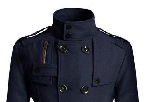 Fashion men's long windbreaker jacket coat collar windbreaker jacket