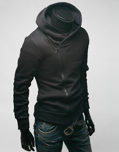Hooded Cotton Plain Long Sleeve Zipper Mens Hoodies mens fashion