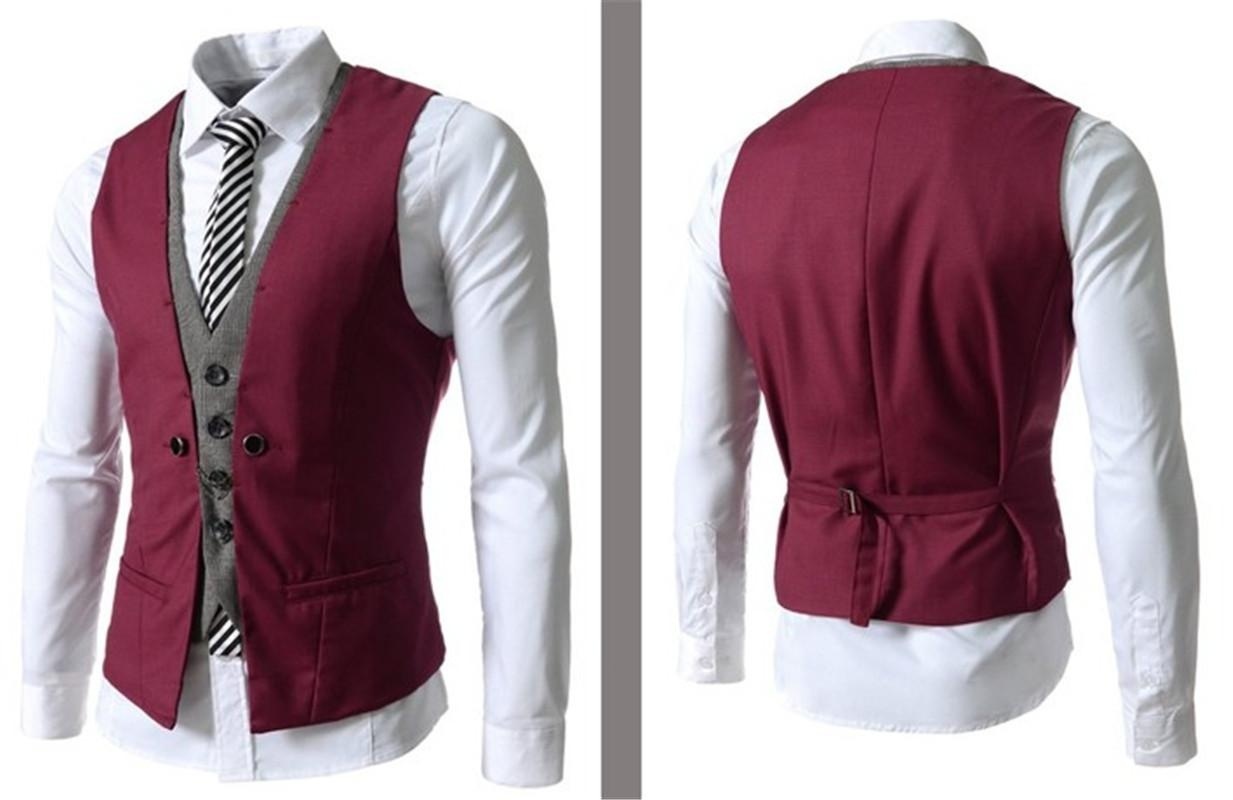 Men's Autumn Slim Fit Dress Suit Vest Charming Handsome Waistcoats Gilet