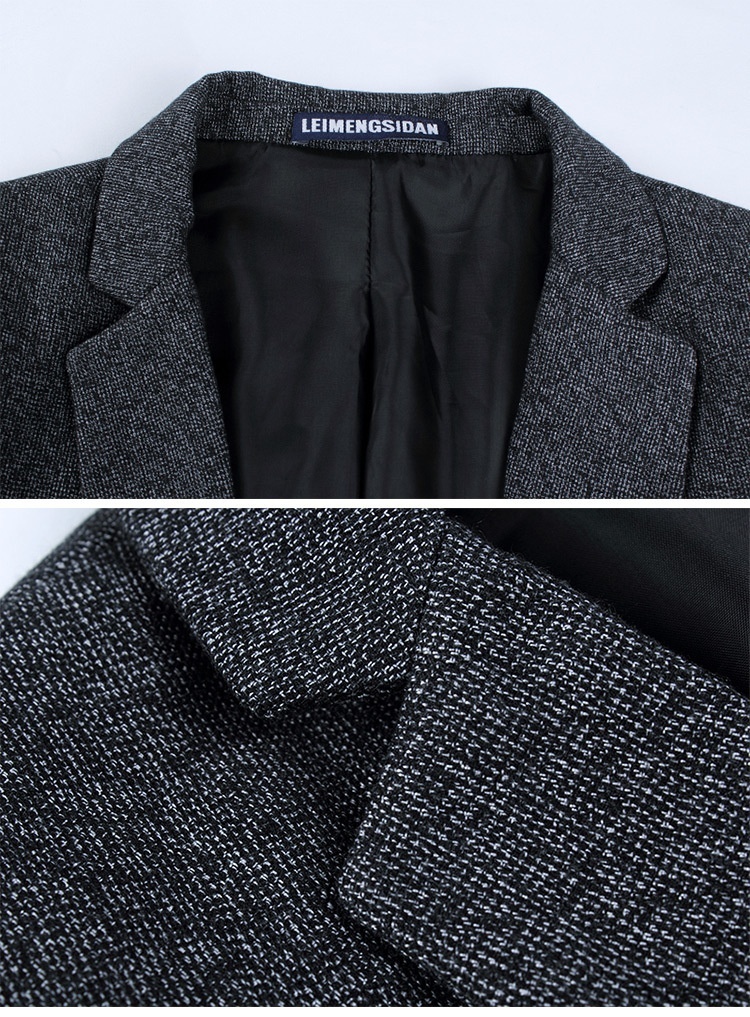 Men's leisure color wool single row size casual suit jacket autumn