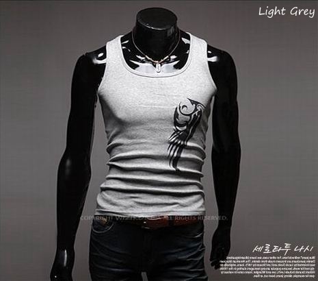 Men's Summer White Slim Fashion Sleeveless Tank Tops Tees T-Shirts Casual Korean Simple Collarless Pullover Vests Vests