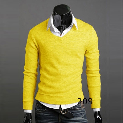 New Fashion Thickened Man V Collar Bottoming Sweaters