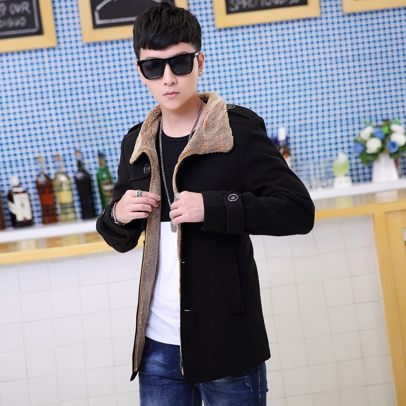 New Winter men leather and fur coat male fashion warm coat leisure Overcoat