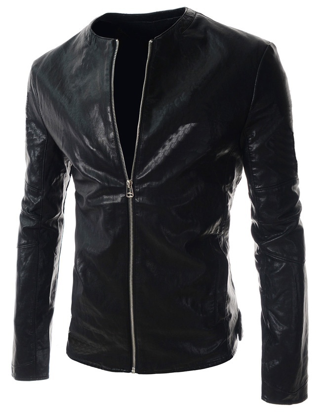The new tide of Korean men's fashion slim leather leather boutique eBay explosion models