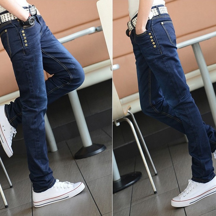fashion cotton men's jeans men's casual pants Slim trousers tight denim trousers trousers