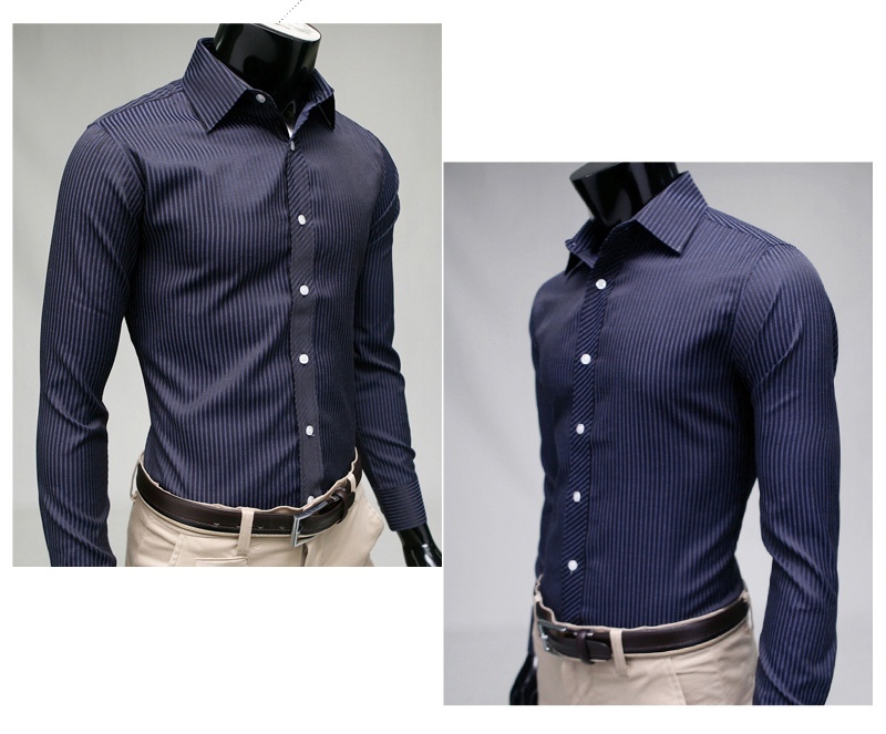 High Quality New Striped Shirt Men Cotton Slim Fit Casual Men Shirt Short Sleeve Dress Business Social Shirt Men Clothing