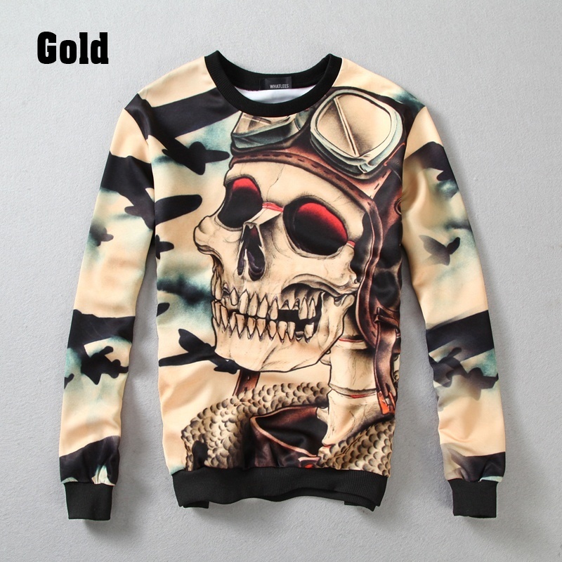 Men's fashion personality creative 3D sprinting casual hoodies