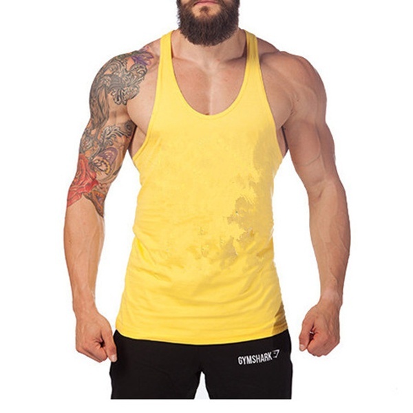 New Men's Sports Fitness Loose Shirt Tops Sleeveless Vest Athletic Apparel