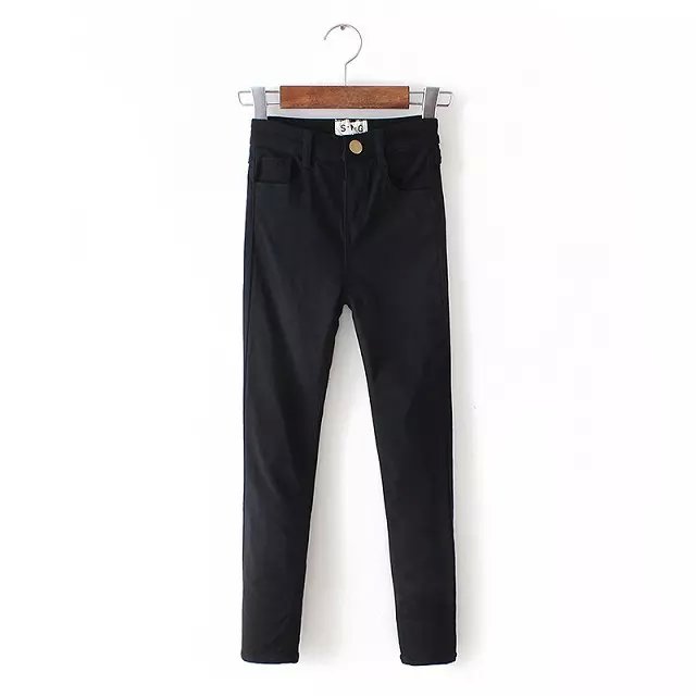 Fashion Stretch zipper pocket pencil pants Black Leggings Trousers for women casual Brand Femalewinter thick warm plus size