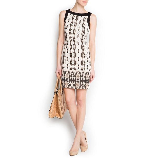 Fashion Women Elegant Geometric print mini Dress vintage O-neck back zipper sleeveless casual Fit brand female