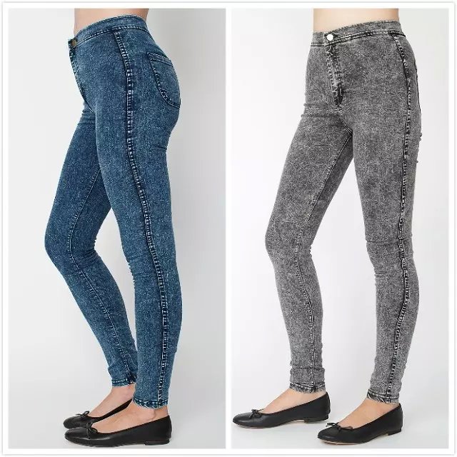 Fashion women snow Denim stretch skinny pencil pants zipper pocket high waist casual fit jeans trousers brand plus size