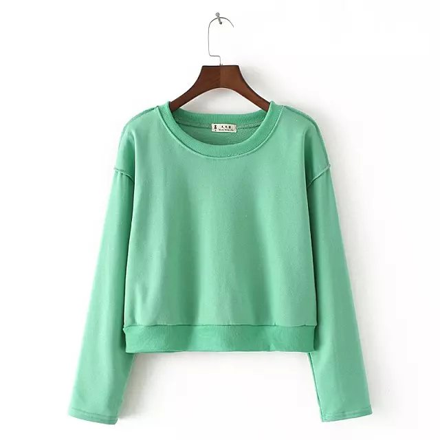 Spring Fashion Women green sport Short pullovers Casual batwing Sleeve O-neck brand hoodies sweatshirts moleton feminino