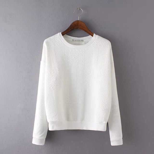 Women sweatshirts Spring Fashion cotton white pullovers Casual batwing Sleeve O-neck hoodies loose brand tops