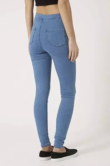 American Fashion women Elegant vintage Stretch blue Denim basic Skinny pencil pants classic high waist zipper casual brand