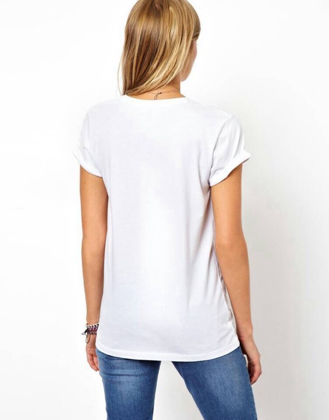 Fashion Women Letter Print White T-shirt O-neck short sleeve Street shirts casual loose brand tops