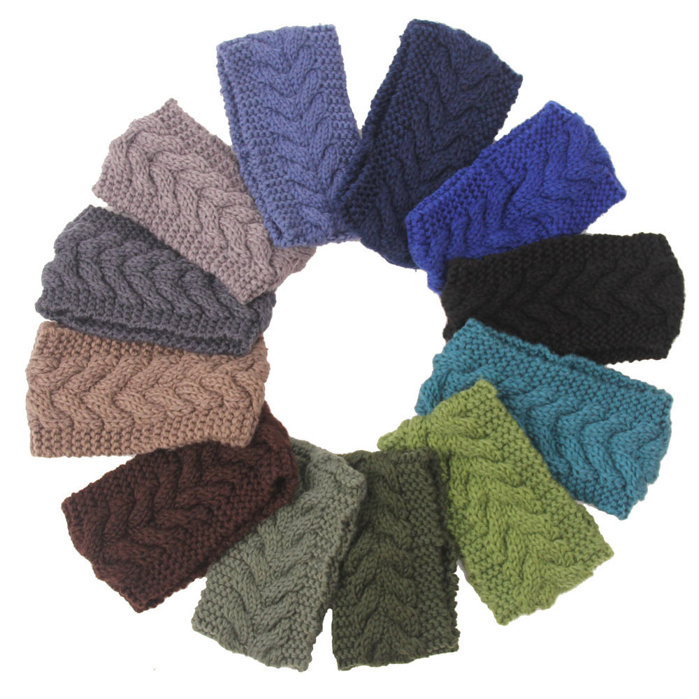 Winter fashion women American style knitted warm candy color sport Headbands stretch casual brand