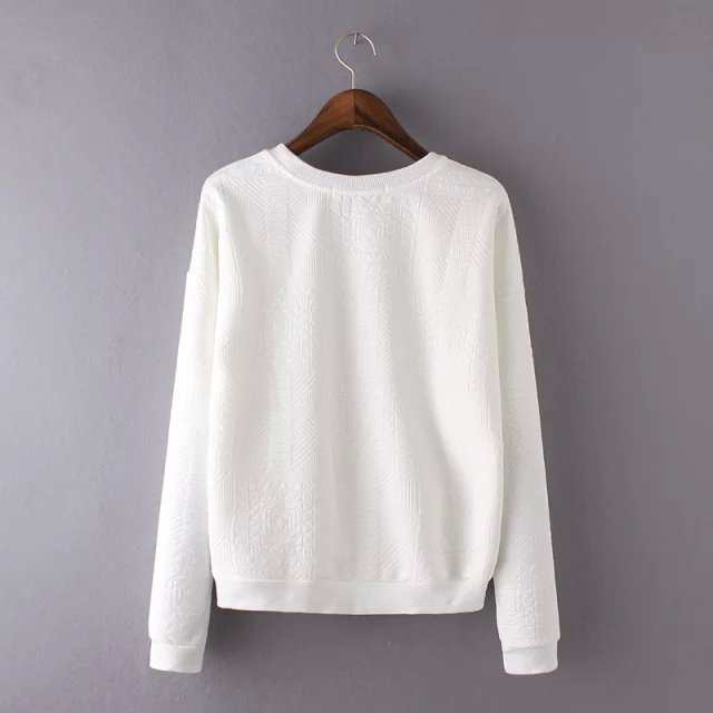 Women sweatshirts Spring Fashion cotton white pullovers Casual batwing Sleeve O-neck hoodies loose brand tops