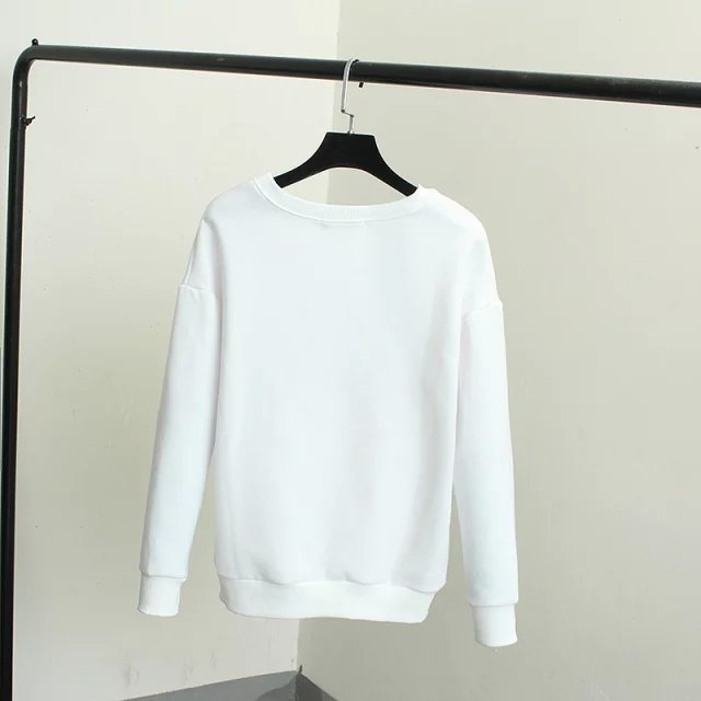 Women sweatshirts Fashion cute white letter Pizza print pullovers Casual batwing Sleeve O-neck hoodies loose brand