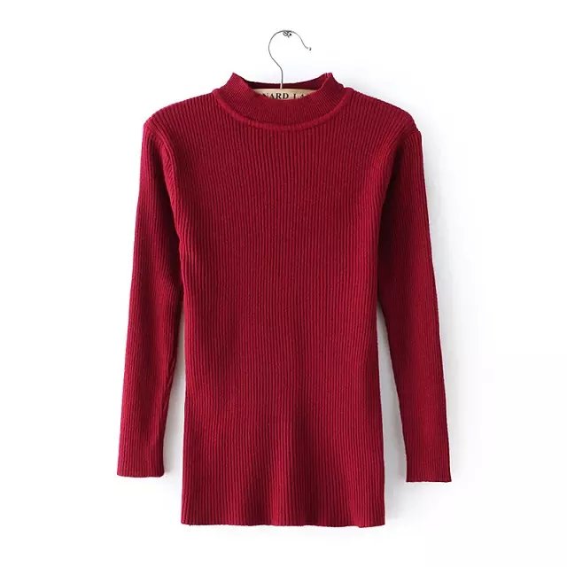American Style winter Knitted sweater for women Fashion wool Turtleneck Pink stratch Pullover long sleeve Casual fit brand