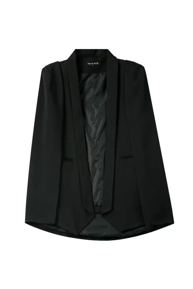 Fashion women elegant Split sleeve office black pocket blazer work feminino Female jacket suit casual brand