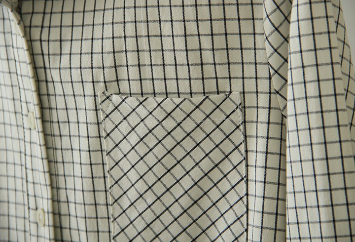 Spring Fashion Women brife plaid print blouse vintage turn-down collar long sleeve button pocket shirts loose casual brand